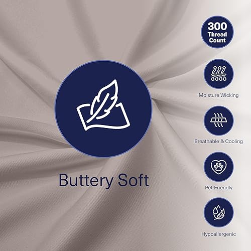 Miniatura 8 de Kickoff Sábanas de bambú de viscosa divididas tamaño King, 5 piezas, 100% viscosa de bambú orgánico, juego de sábanas refrescantes para cama de