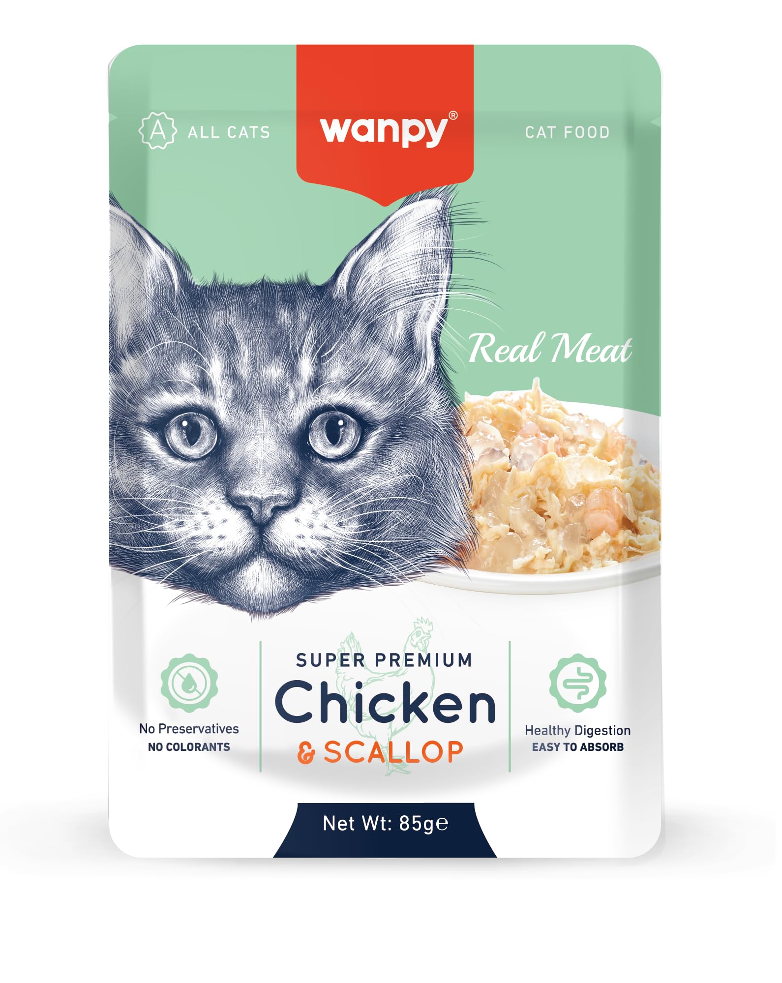 Wanpy Pouch Tavuklu & Deniz Yaş Kedi Maması 12x85 G