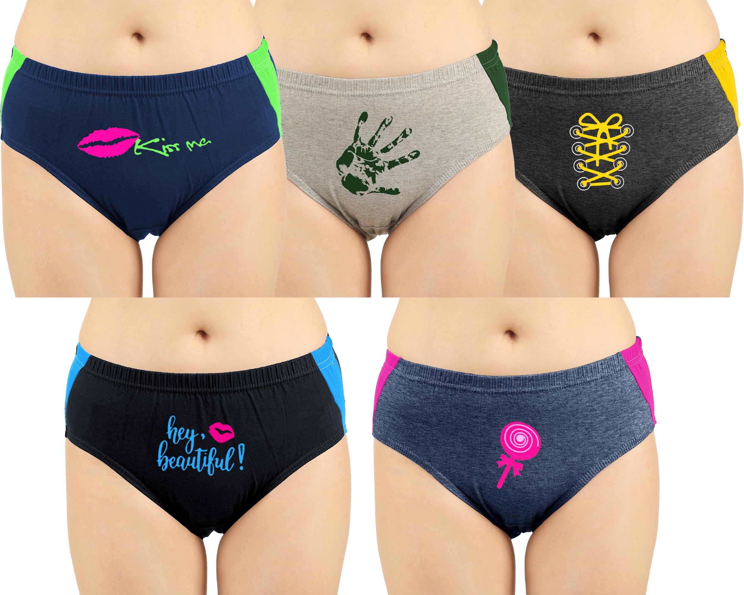 Women Hipster Multicolor Panty (Pack of 5)-image-12