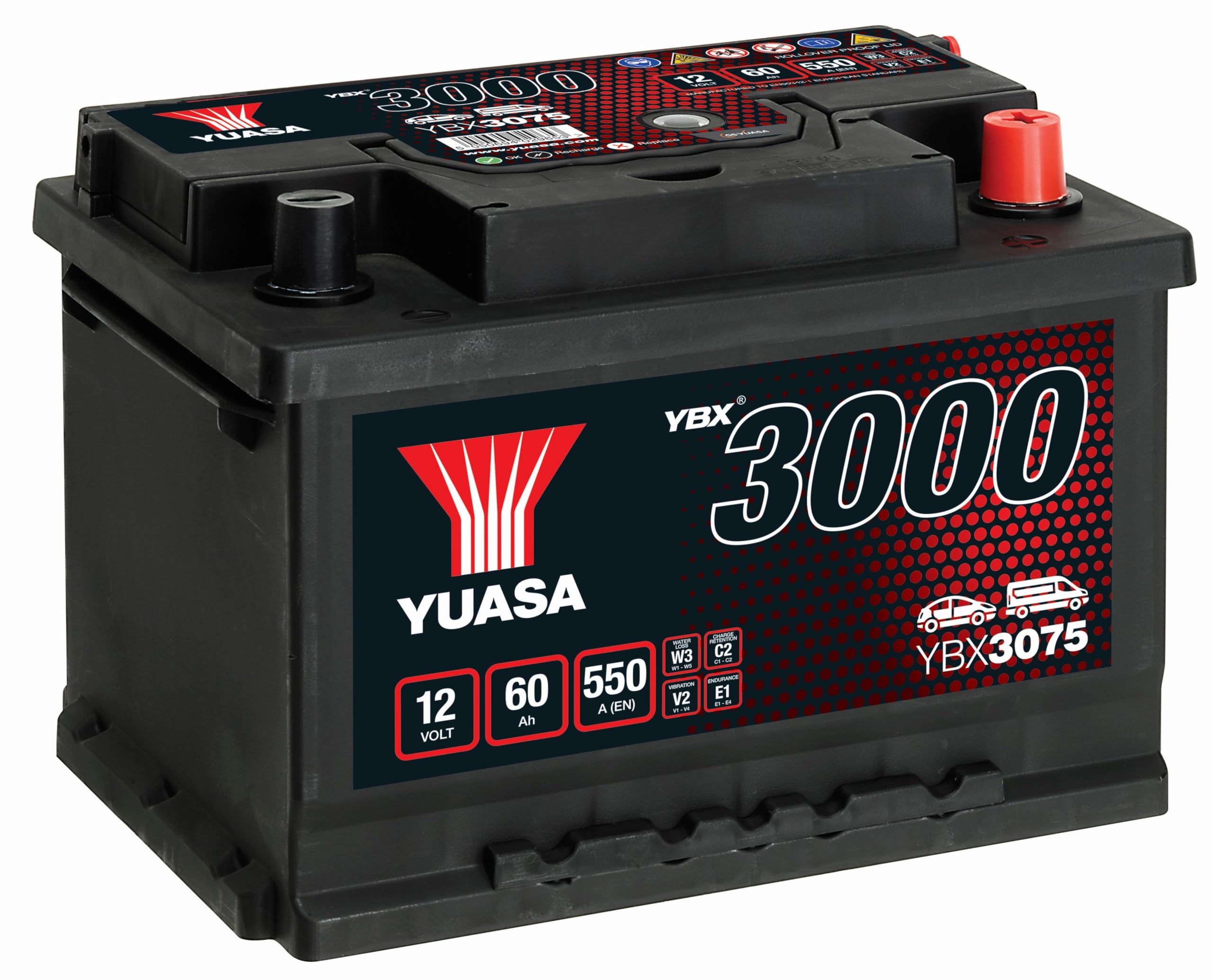 YUASA BATTERIE YUASA YBX3075 12V 60AH 550A