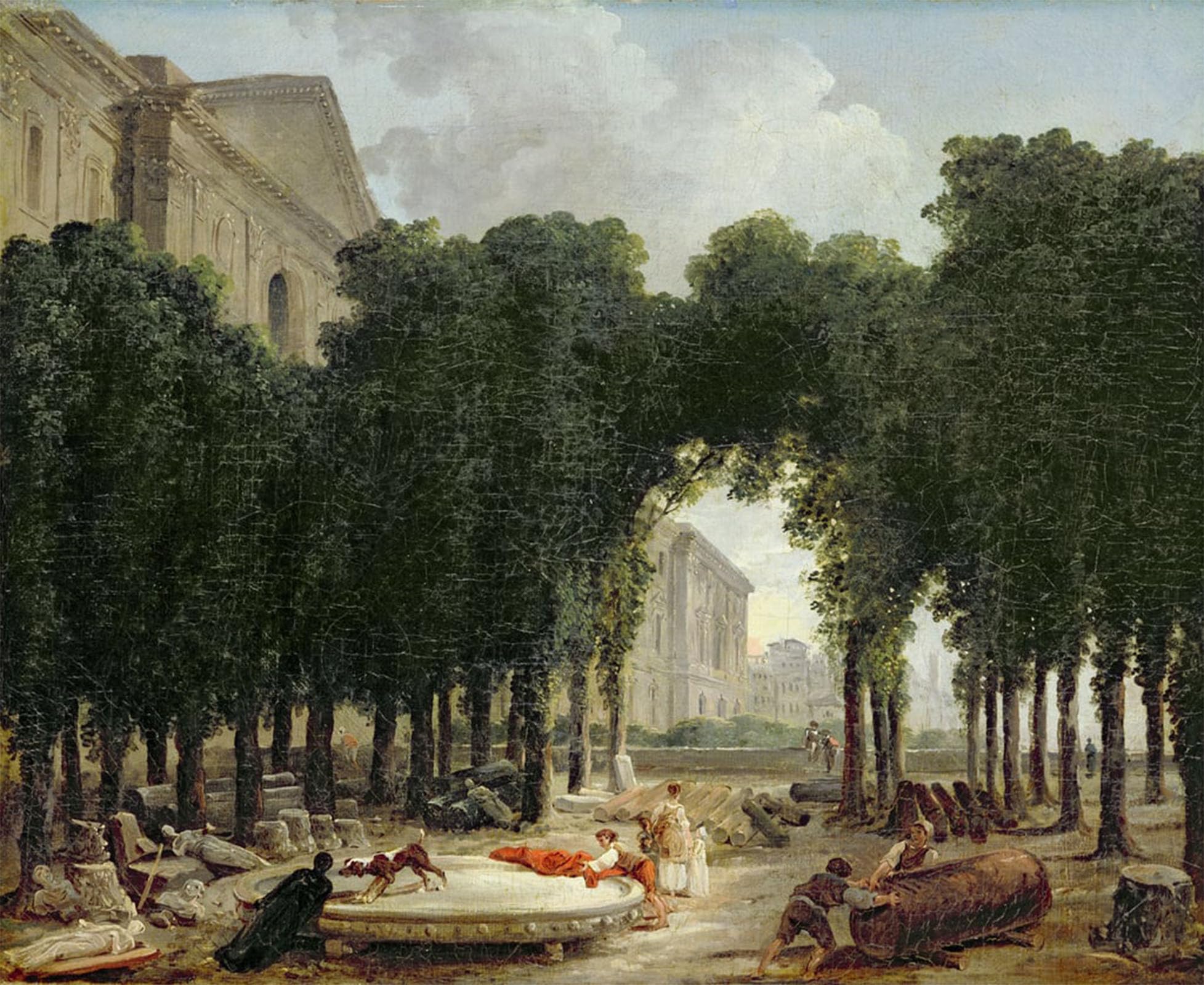 POSTERIIk Famous Animal Posters Vintage Picture the Louvre and the Gardens of the Infanta by Hubert Robert Modern Wall Decor for Home Decor 60x90cm