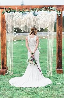 kiido Large Macrame Wedding Backdrop for Arbor/Arch Bohemian Wall Hangin...
