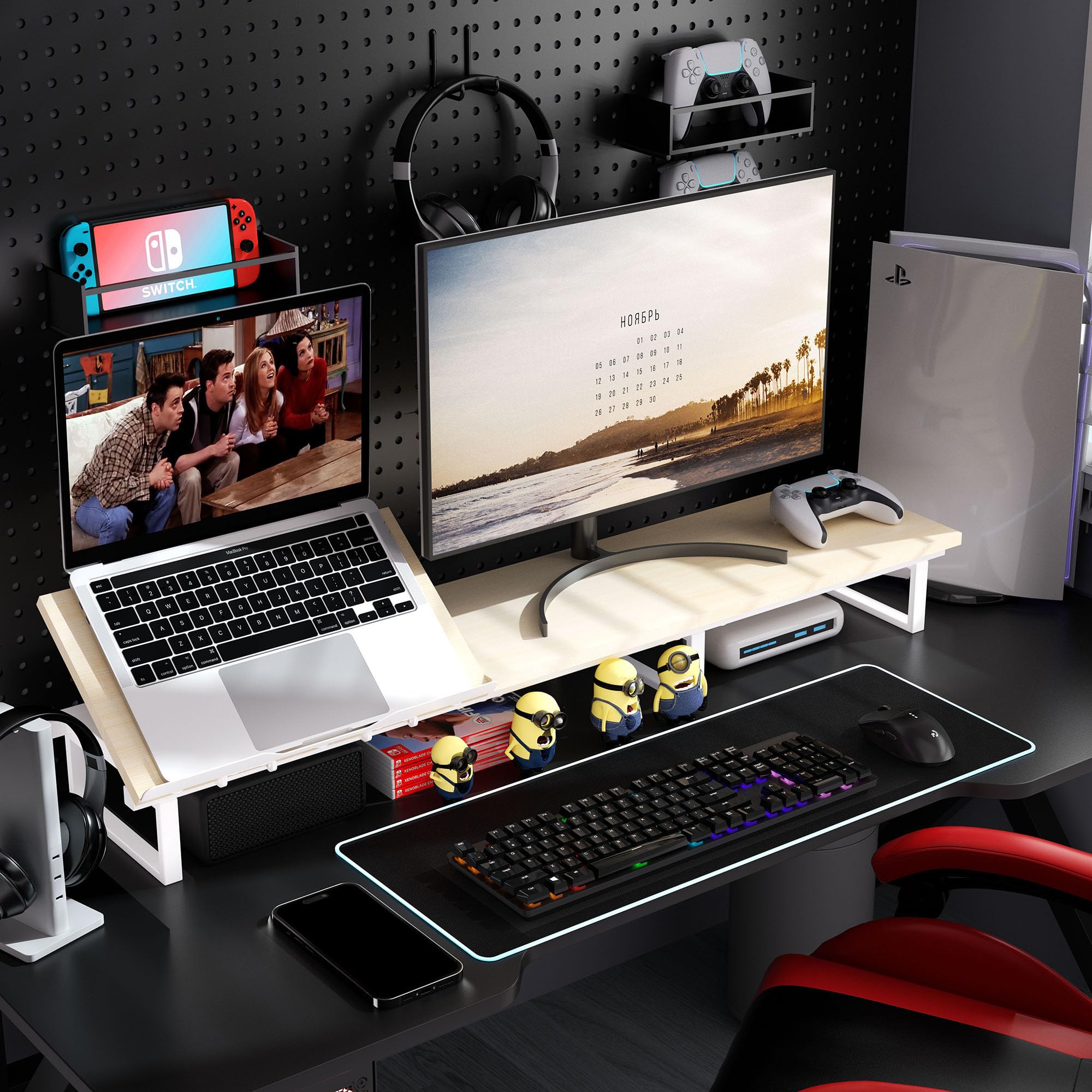 Inline Water Pump Dual Monitor Stand With Adjustable Laptop Riser ...