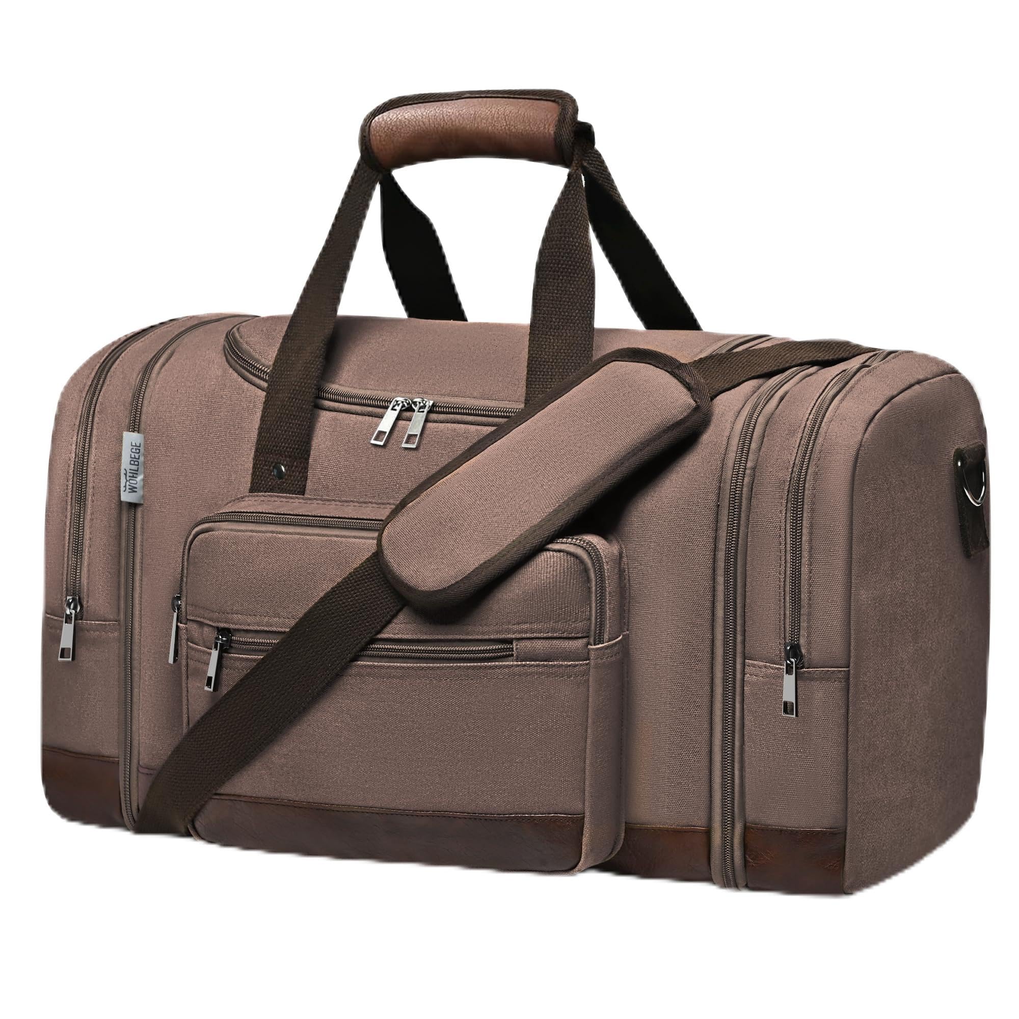 Wolhbege Duffle Bag for Travel,Mens Travel Bag & Carry On Bag for Men with Expandable Design and Luggage Sleeve –Duffel Bag for Gym, Weekender,