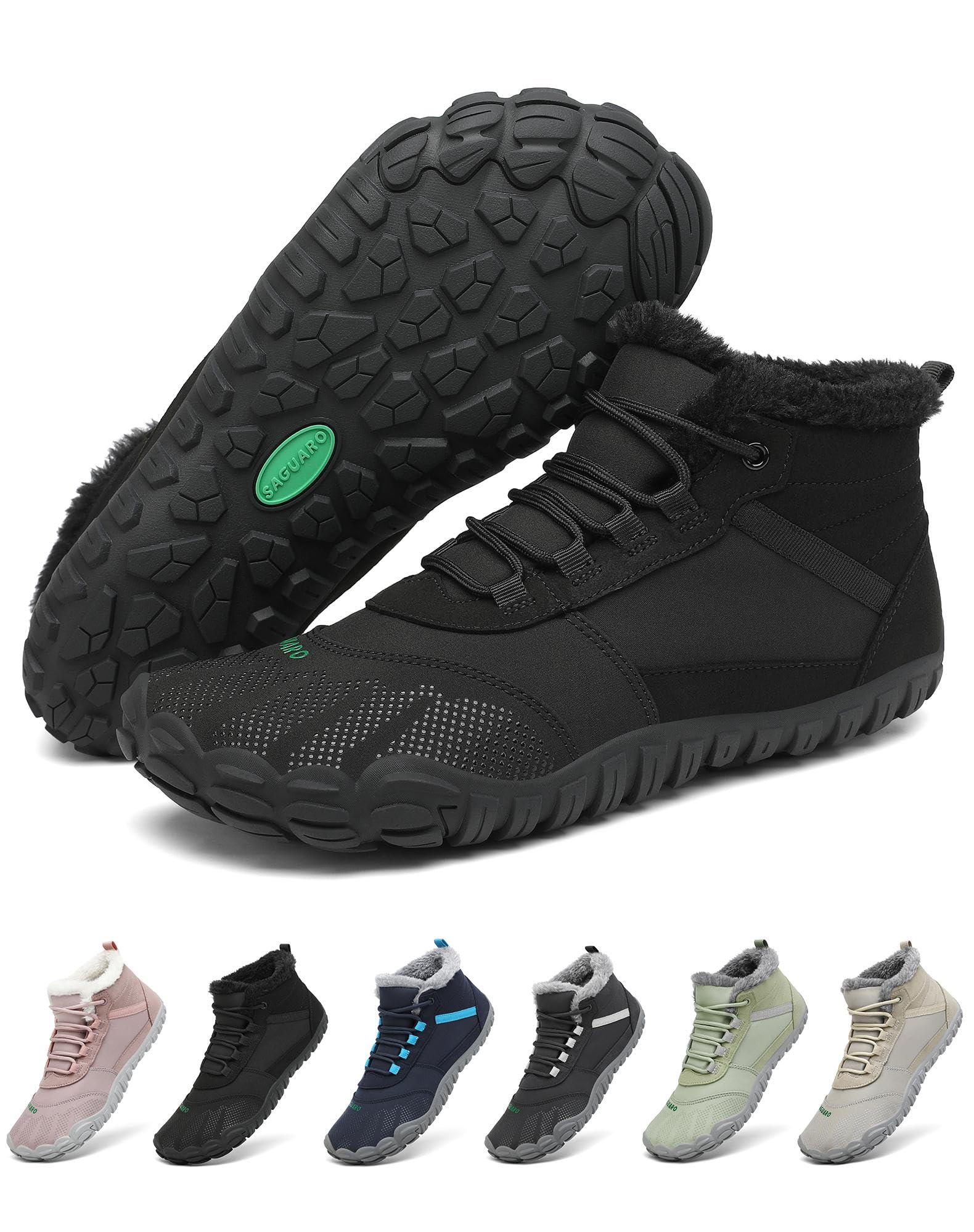 SAGUARO Barefoot Stivali Invernali Impermeabile Uomo Caldo Scarpe Inverno Donna Trekking Sneaker Outdoor Impermeabile