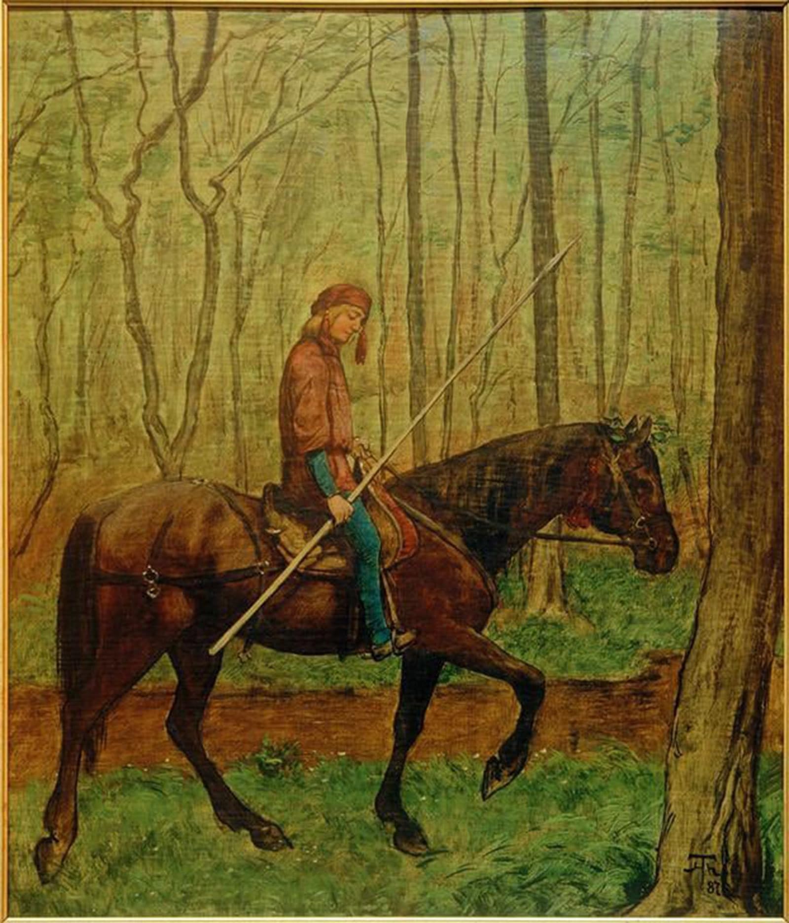 Tableau Parzival Hans Thoma pour salon et déco chambre cocooning