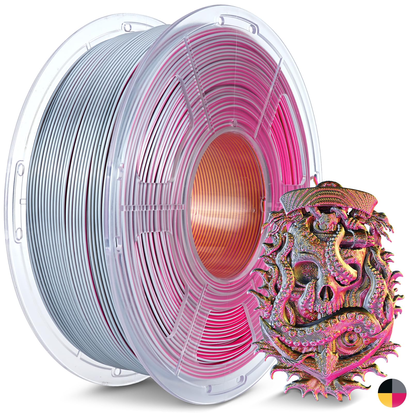 JAYO Silk Quad Color PLA 3D Printer Filament 1.75mm, 1.1kg
