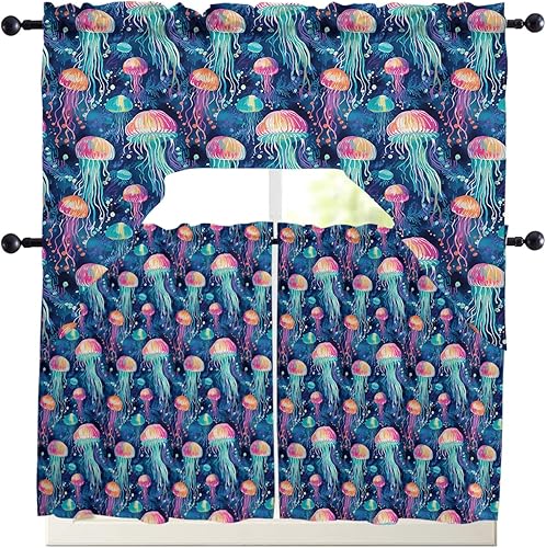 Miniatura 8 de Cortinas de cocina con cenefa de árbol de Navidad, cenefa con bolsillo para barra, paneles de cortina para dormitorio, sala de estar, baño,