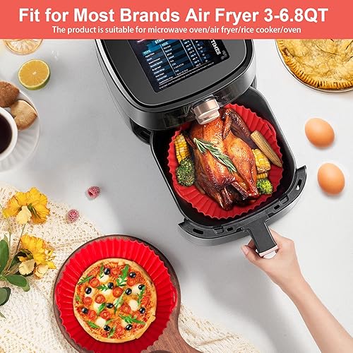 Miniatura 6 de Forros de silicona para freidora de aire con hoja magnética para freidora de aire para freidora de aire de 3 a 7 cuartos de galón silicona