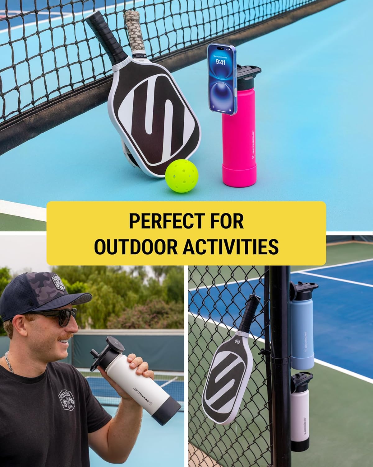 Scosche MFMS22 MagicMount Flask 22 oz Stainless Steel Water Bottle with MagSafe Phone Mount Stand, 12H Hot & 24H Cold Insulated Flask with Magnetic Phone Holder for Gym, Car, Travel, Sports 22oz, Blue - Image 9