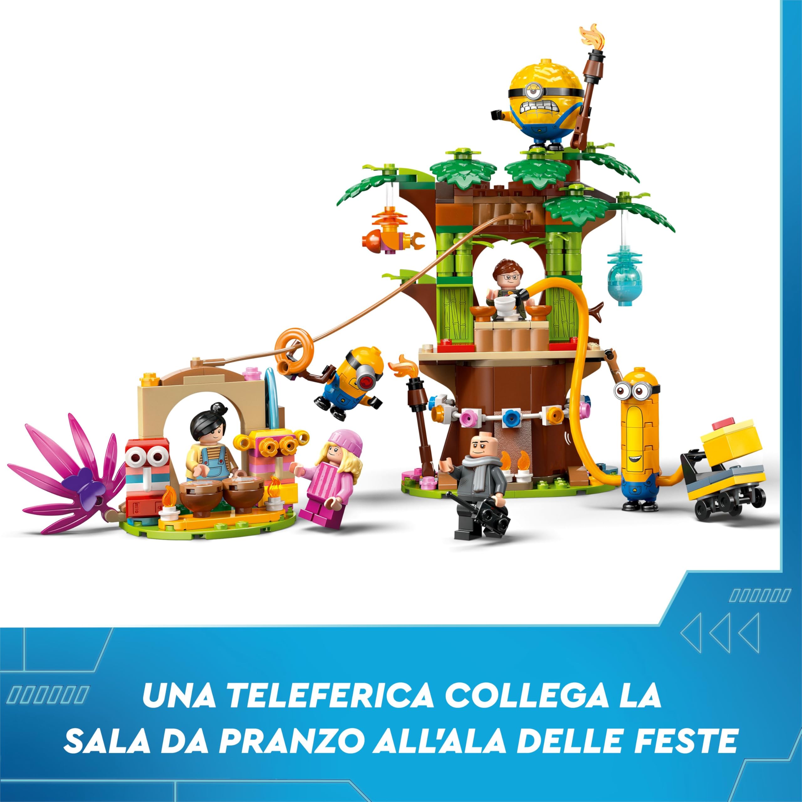 LEGO Cattivissimo Me I Minions e la Villa della Famiglia di Gru, Set dal Film della Illumination con Casa Giocattolo e Casetta sull'Albero da Costruire, Giochi per Bambini e Bambine da 8 Anni 75583