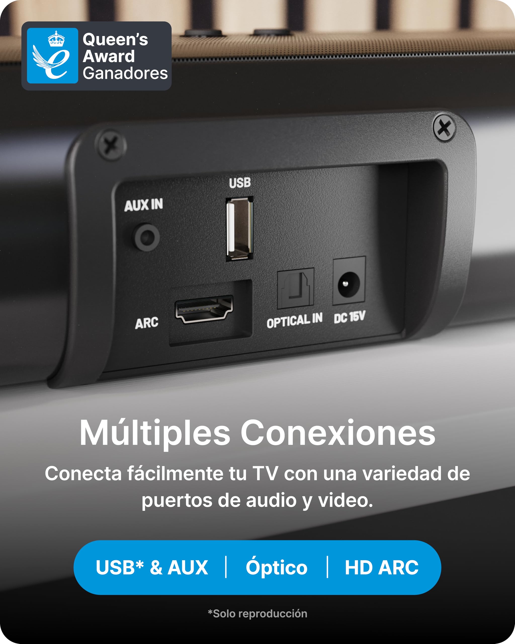 MAJORITY Naga 40 Plus Barra de Sonido TV 200W con Subwoofer Inalámbrico | HDMI ARC, Óptico, AUX, USB | Bluetooth 5.0 | Montaje en Pared | Mando a Distancia y Soportes Incluidos