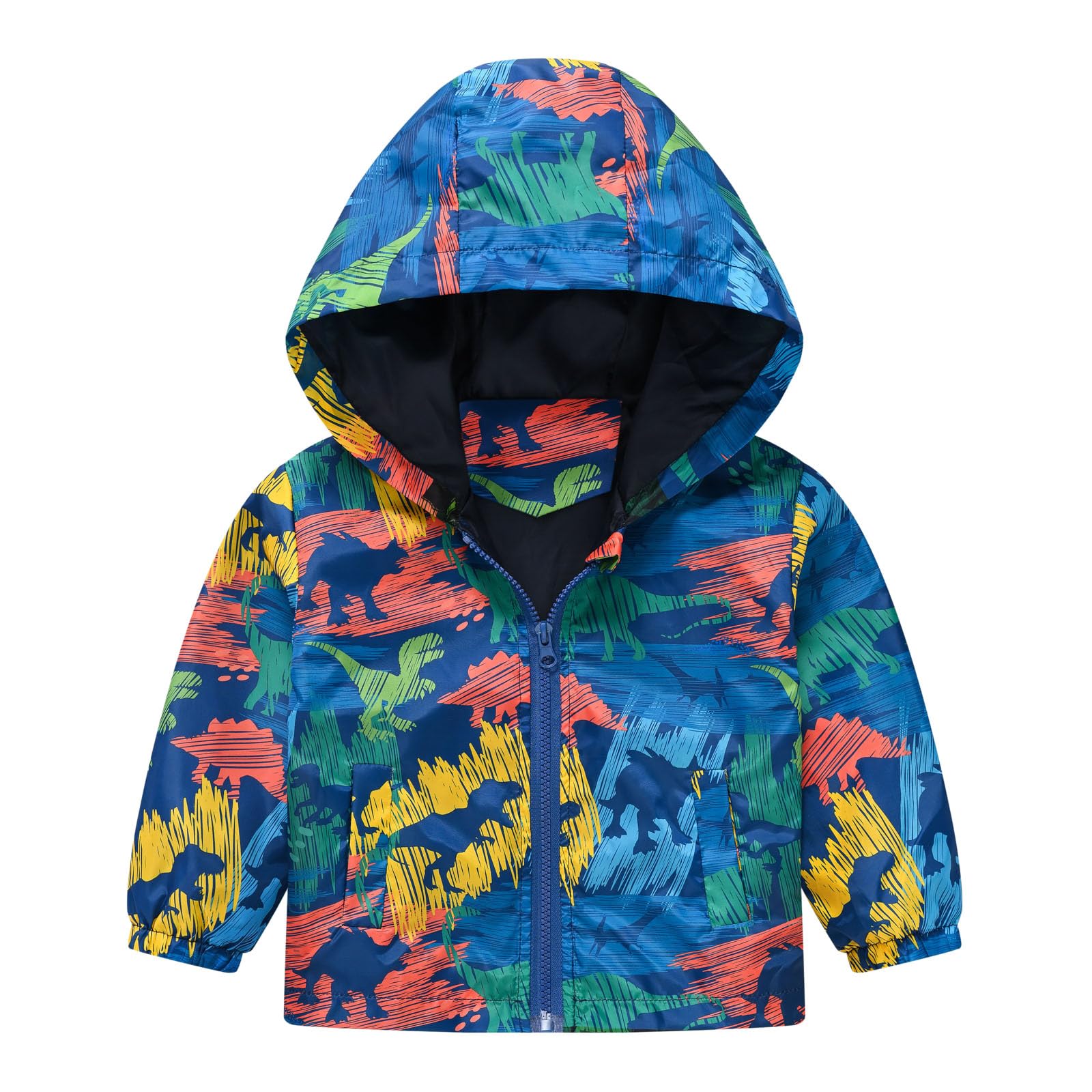 Manteau léger décontracté à capuche pour garçons et filles, veste coupe-vent avec fermeture éclair, vêtements d'extérieur