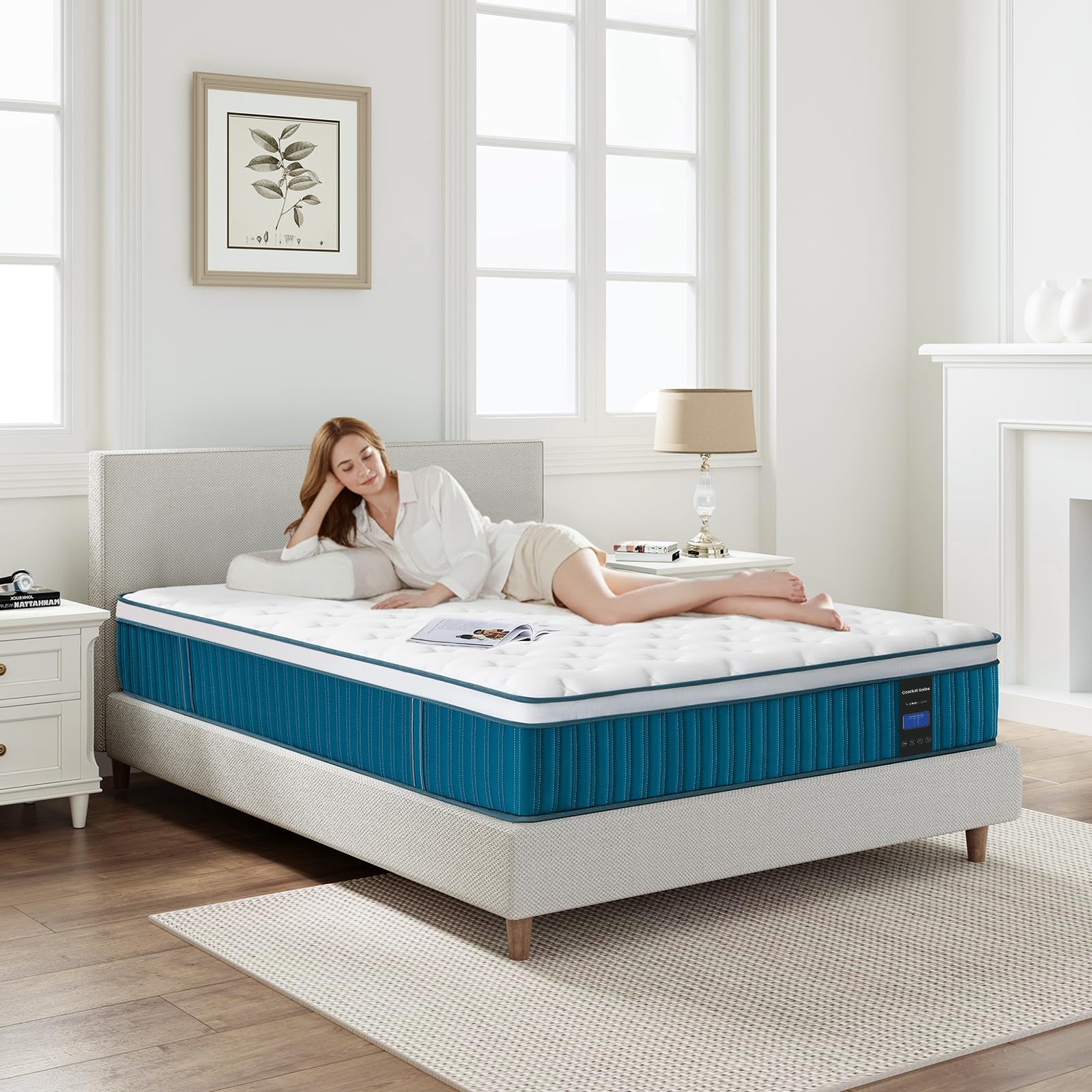 Coolvie Matratze 120 x 200 cm in der Box, 7-Zonen Härtegrad H2 & H3, 26cm orthopädische Taschenfederkernmatratze mit rückenentlastendem Memory-Schaum, Oeko-TEX Zertifiziert für Kinder und Erwachsene