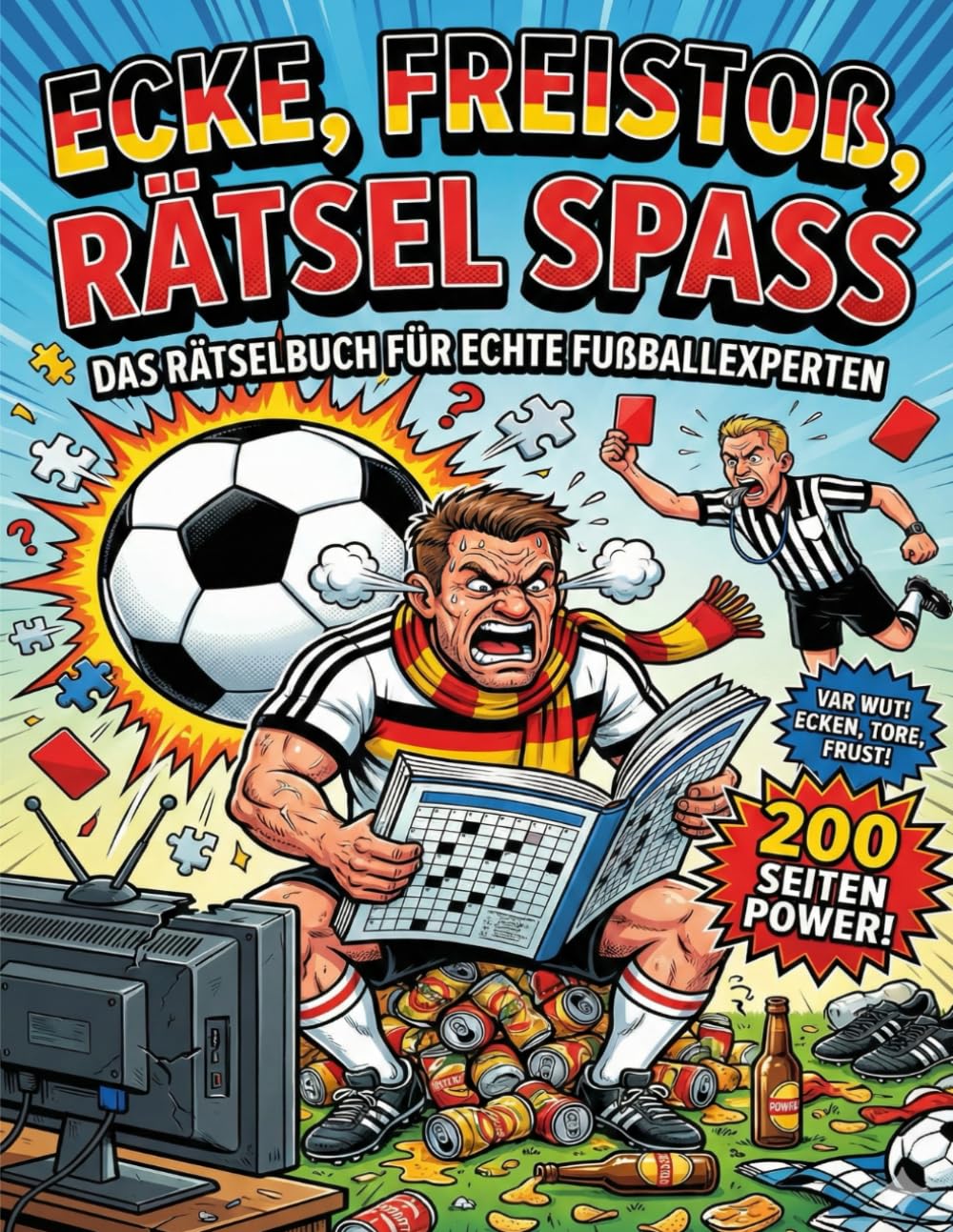Ecke, Freistoß, Rätselspaß: Das große Fußball Rätselbuch mit 200 Seiten: Dein Trainingslager für das Hirn mit Fakten, Logikrätseln, Sudokus & Humor (Rätselbücher für Erwachsene)