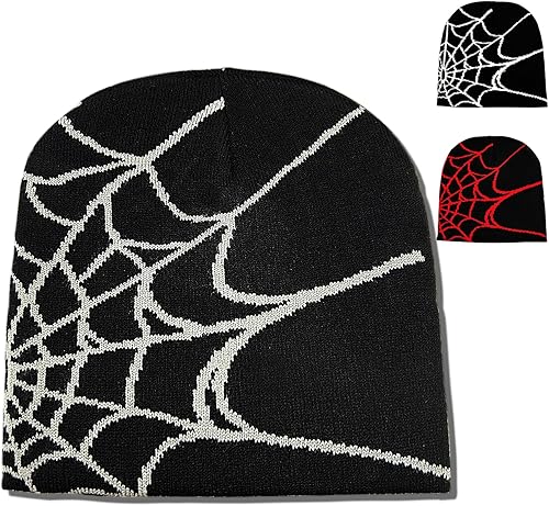 Gorro con orejas de gato para mujer gorro de ganchillo de punto con gorro de invierno a rayas accesorios Y2K gorros holgados góticos Grunge