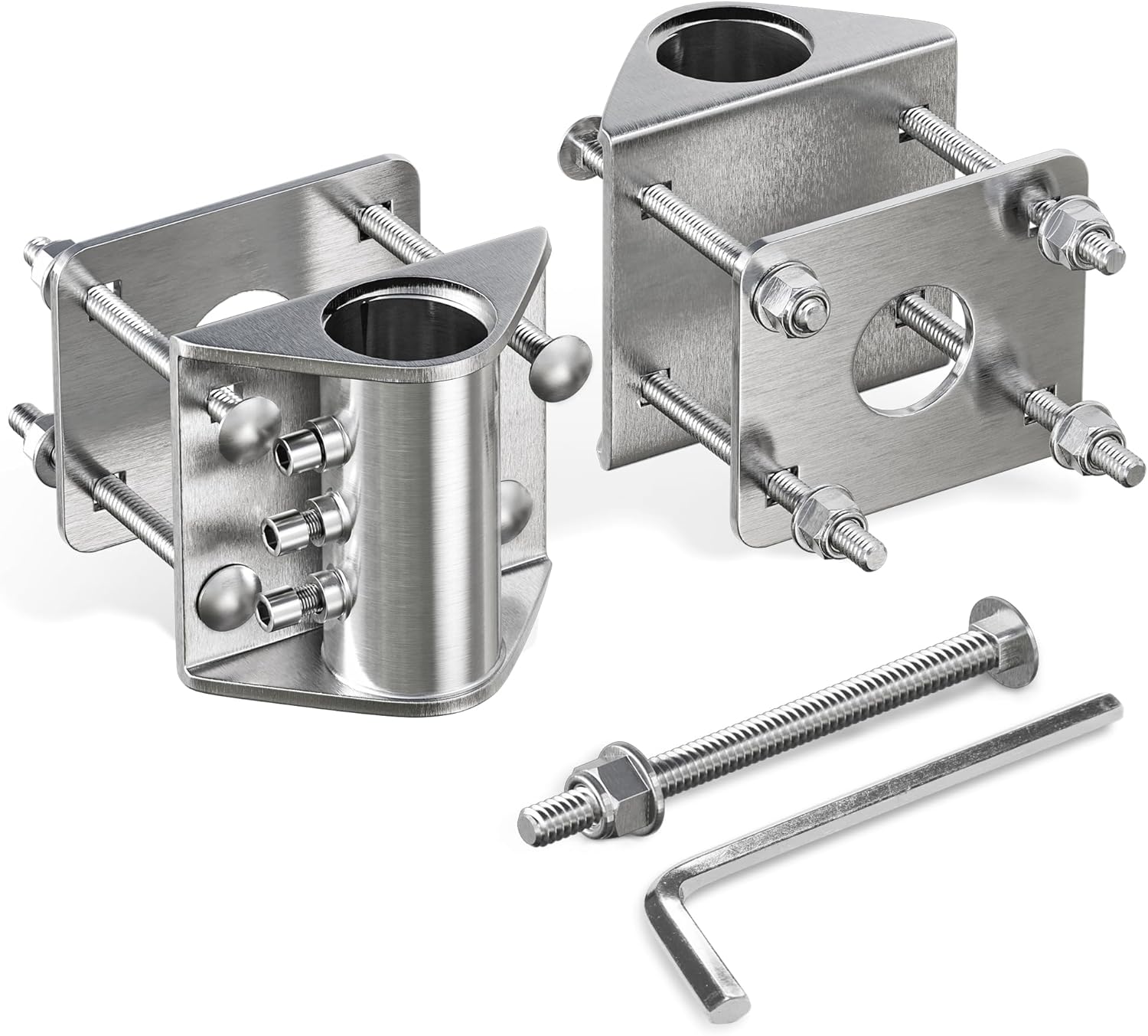 Stationary Side Leg Pipe Holder Dock Heavy Duty Hardware Stainless Steels Floating Dock Pipe Leg Sleeve for Post Pole