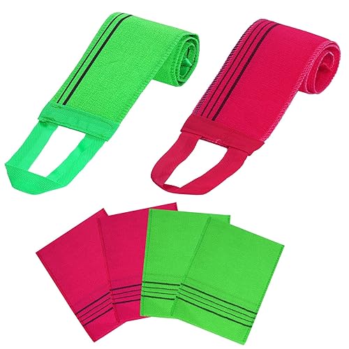 Korean Exfoliating Mitts Set - 6 Pcs Bath Washcloths & Towels