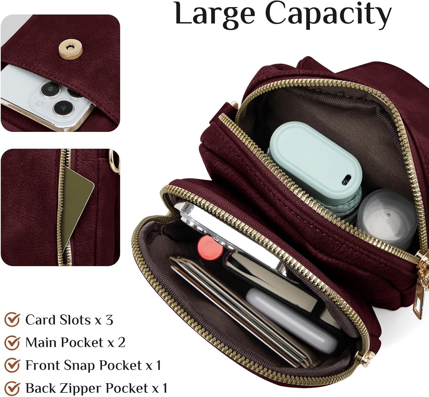 Fashion Small Crossbody Bags for Women Trendy Designer Cell Phone Purses Wallets with Card Holder Anti Theft Travel - Image 6