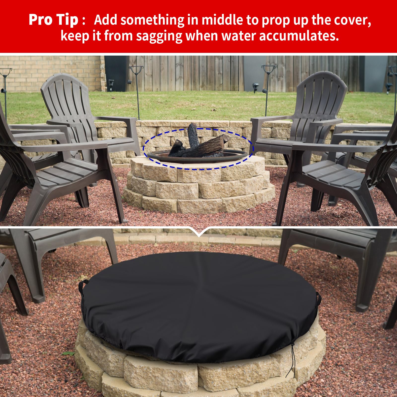 Funda Impermeable Fogata Funda Hoguera Exterior Hadisi 57 Pulgadas -  Impermeable, Antipolvo, Con Cordón Ajustable Cubierta Hoguera Redonda, image size:1600x1600