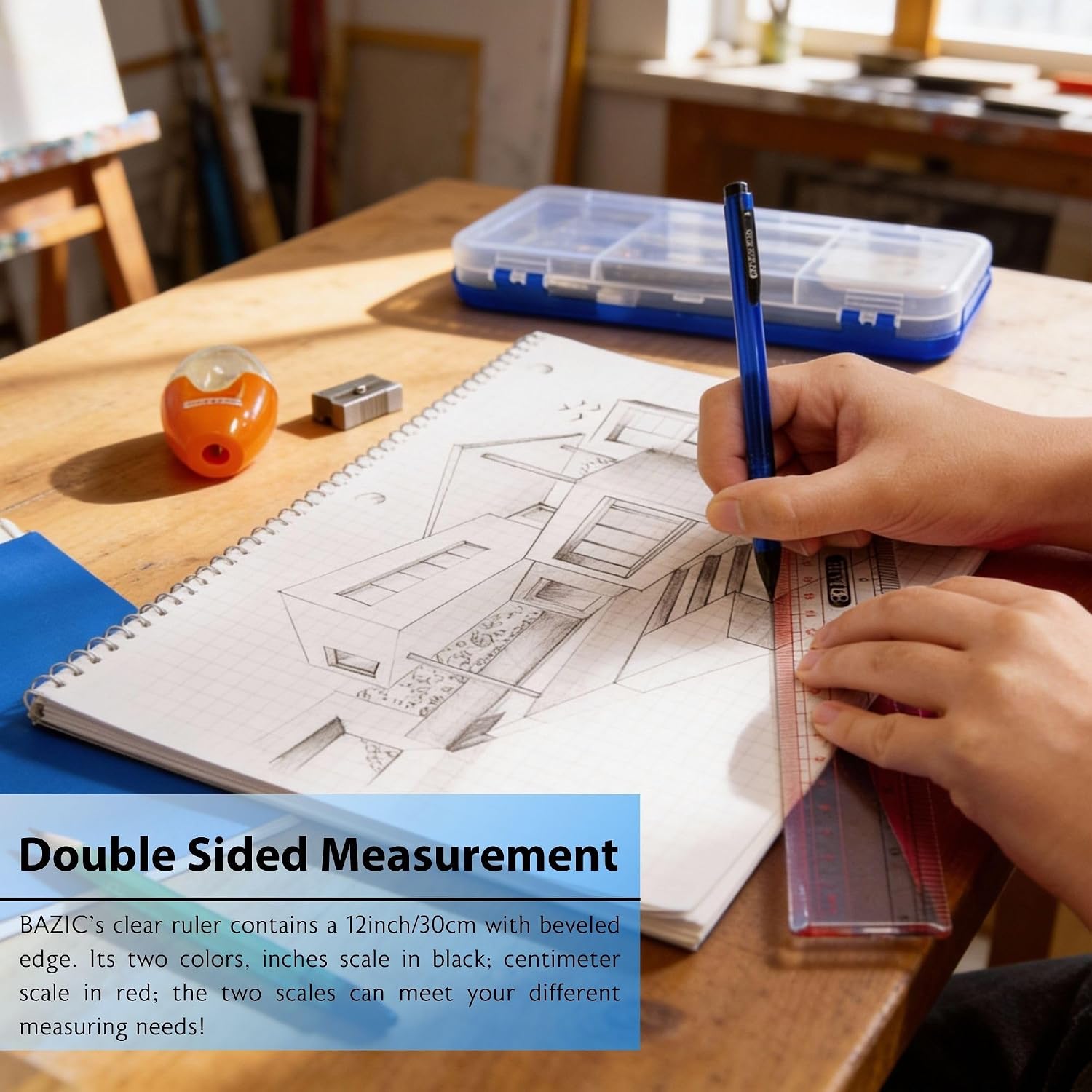 BAZIC Claro 12" (30cm) Transparent Plastic Ruler
