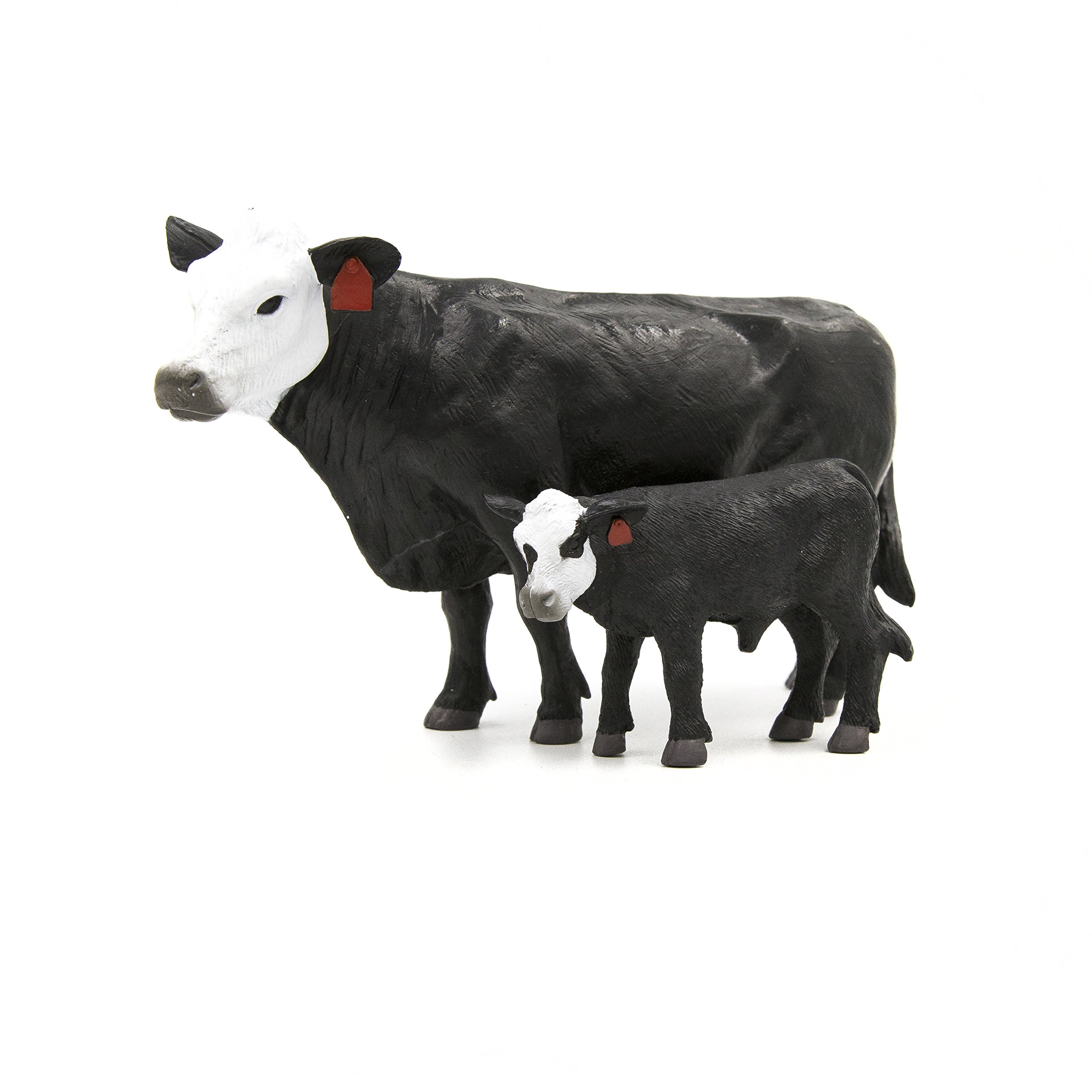 Little Buster ToysFarm Animal Set – Black with White Face Cow and Calf