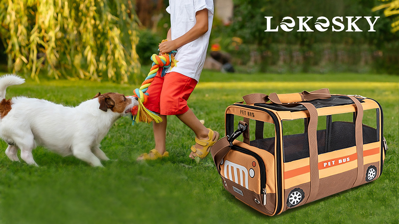 Lekesky Cat Carrier Bag for Large Cats and Small Dogs Pet Carrier TSA Airline Approved, Cute Bus Dog Carrier for Puppy… - Image 8