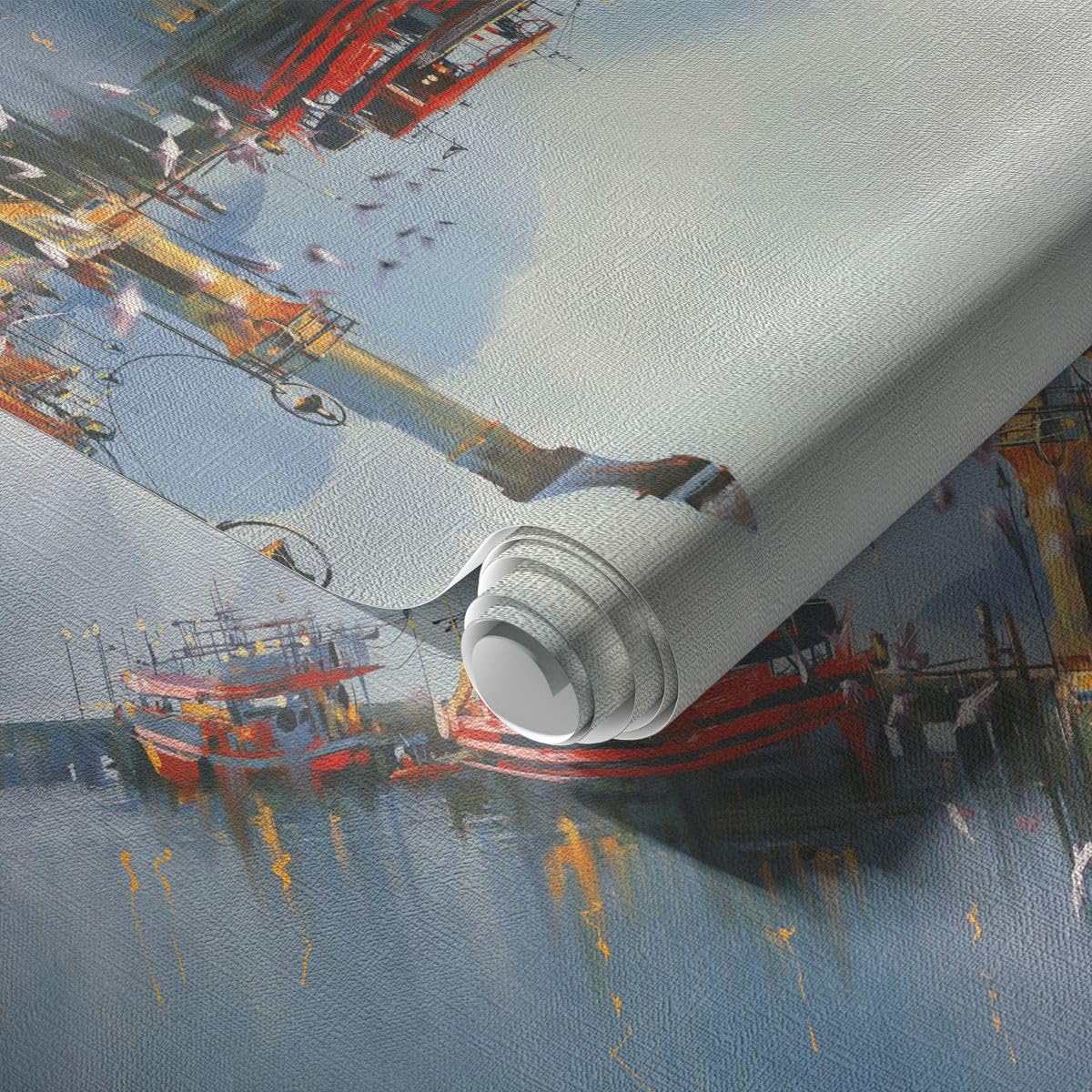Carta da Parati Vinile in TNT 150x105 cm Paesaggi Marino - 3710 - WF3 | Porta Lanterna Barca Premium Canvas Fotomurale Moderno Decorazione da Parete Murale da Parete Per Soggiorno ARTTOR