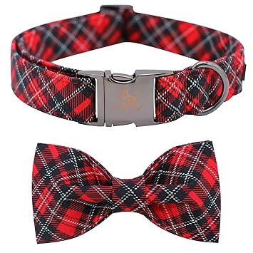 Elegant little tail Dog Collar with Bow, Soft&Comfy Bowtie Dog Collar, Adjustable Pet Gift Collars for Small Medium Large Dogs