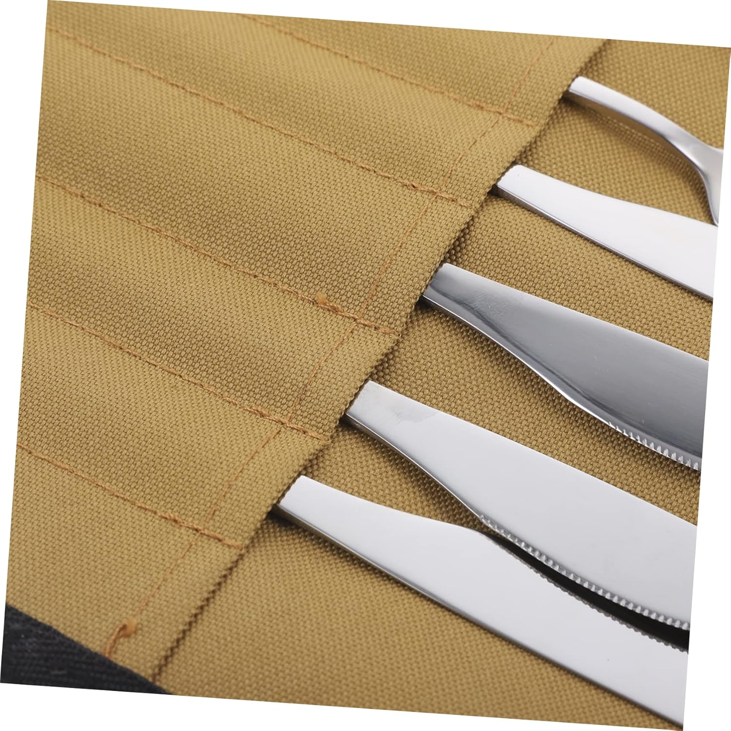 1set Camping Utensils Set Knife Fork Spoon Plate Compact Bag for Outdoor Activities Hiking Bbq Picnic