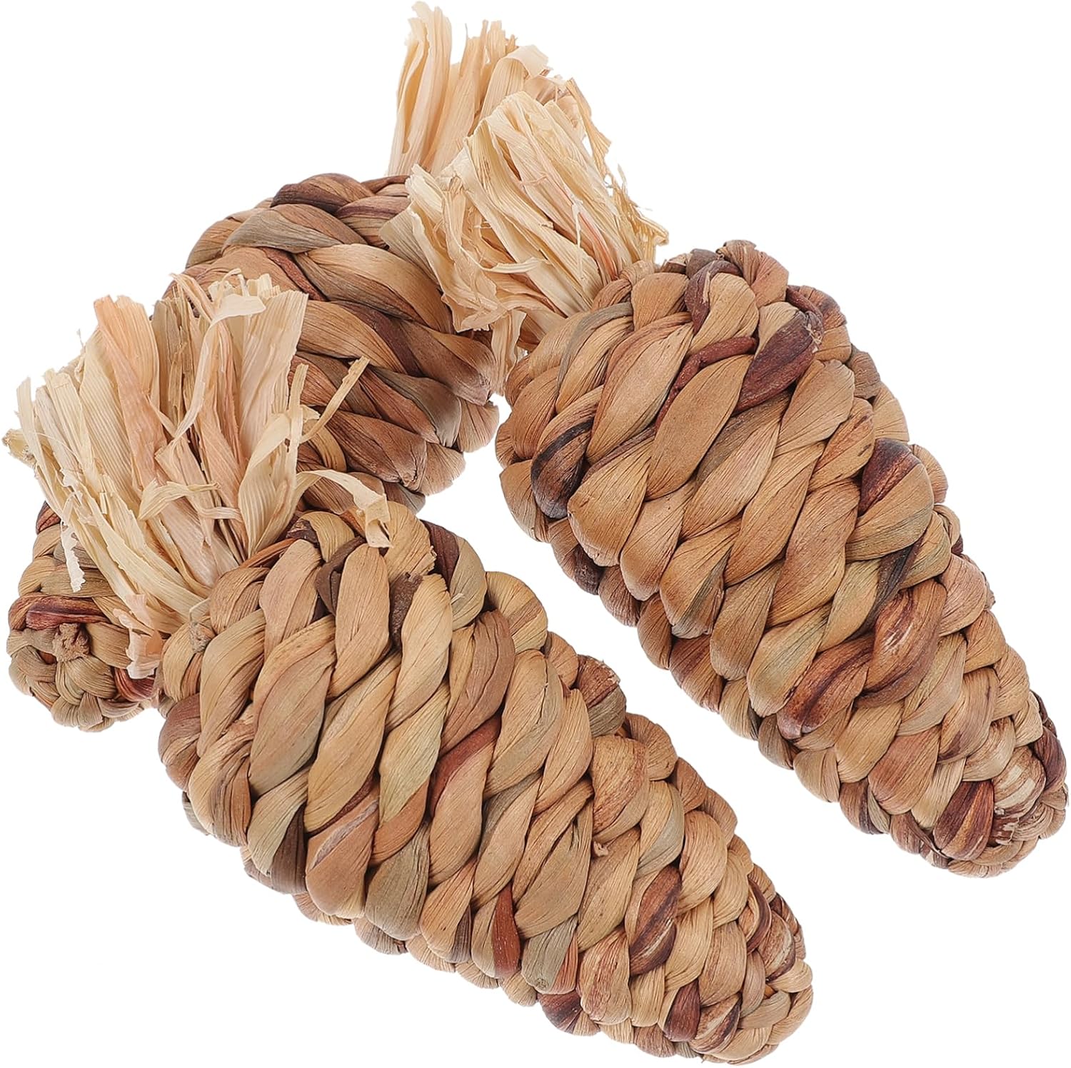 ORFOFE 3pcs Small Animal Chewing Toys Natural Grass Carrot Shape for Hamsters Guinea Pigs and Rabbits Durable Molar Plaything for Teeth Grinding and Boredom Relief