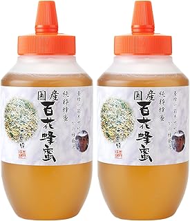 はちみつ 専門店【かの蜂】 国産 百花 蜂蜜 1000g（1kg）×2本 完熟 の 純粋 蜂蜜 （とんがり容器）