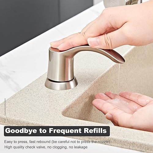 Miniatura 8 de GAGALIFE Dispensador de jabón para fregadero de cocina, dispensador de jabón para fregadero con kit de tubo de extensión de silicona de 40 pulgadas