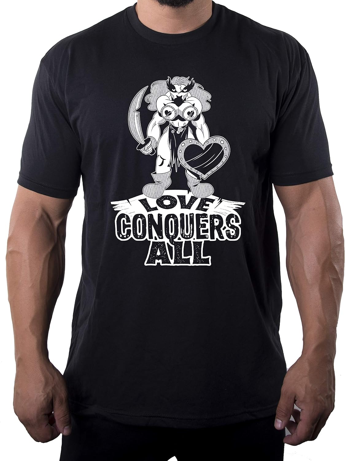 Funny Fantasy Love Conquers All Quote, Funny Men's Shirt, Graphic T-Shirts!