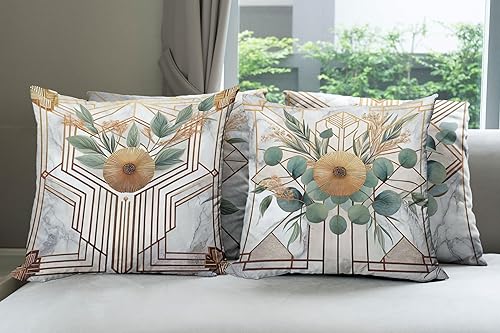 Miniatura 10 de Ambesonne Love - Funda de cojín con diseño inspirado en los años sesenta, arreglo de varios elementos retro con plumas de corazón, funda de almohada