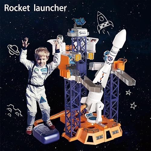 Miniatura 3 de Doloowee Juguetes de exploración espacial para niños de 3, 4, 5, 6, 7, 8, 9 años, kit de construcción aeroespacial STEM, juguete de cohete espacial