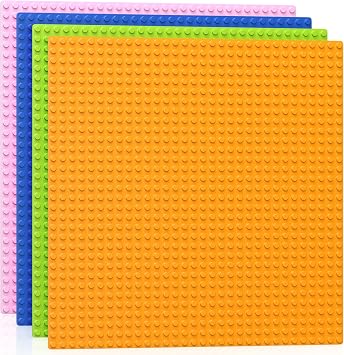 Vdealen 4 Pack Classic Baseplates 10" x 10" Large Building Plates for Building Bricks, Compatible with All Major Brands and Activity Table- Perfect STEM Gift for Builders
