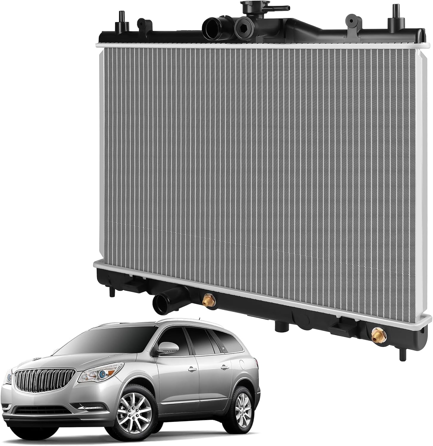 OCPTY 2981 Engine Radiator Compatible with 2007-2012 for Ni-ssan Versa Hatchback,1.8L, Replace DPI2981, CU2981, 16410AZ004, NI3010212 Aluminum Automotive Replacement Engine Radiators