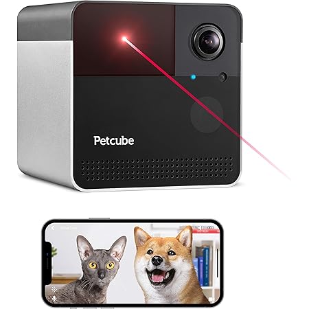 Petcube Play 2 Wi-Fi Pet Camera with Laser Toy & Alexa Built-In, for Cats & Dogs. 1080P HD Video, 160° Full-Room View, 2-Way Audio, Sound/Motion Alerts, Night Vision, Pet Monitoring App