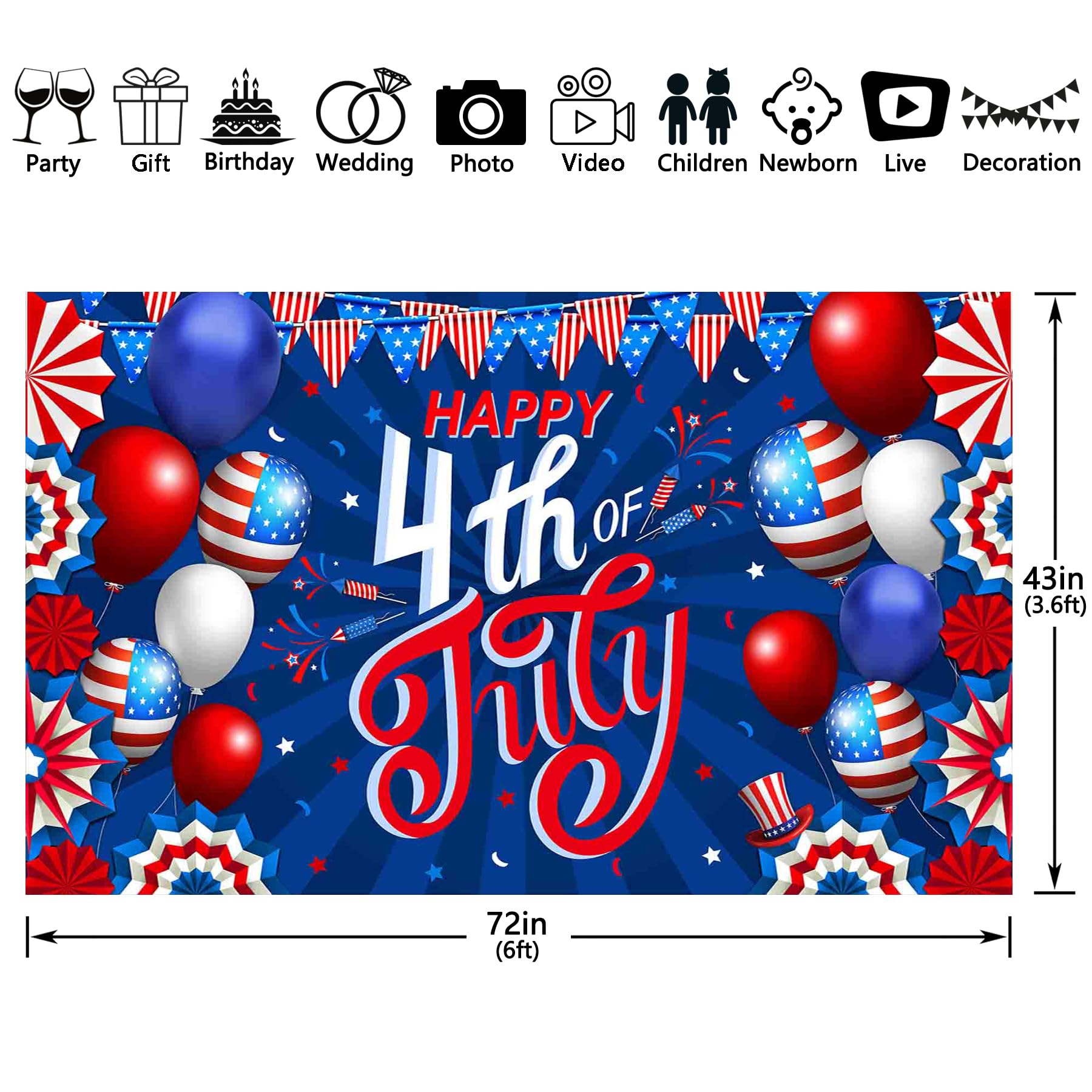 Gedenktag Hintergrund Fotografie 4. Juli Patriotischer 4. Juli Veteranentag  Hintergrund Remember And Honor Dekorationen Und Zubehör Für Party, image size:1800x1800