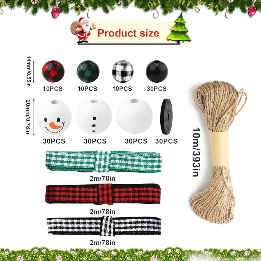 Perles En Bois De Noël Bonhomme De Neige Perles En Bois Perles De Noel Pour Lartisanat~p156910188