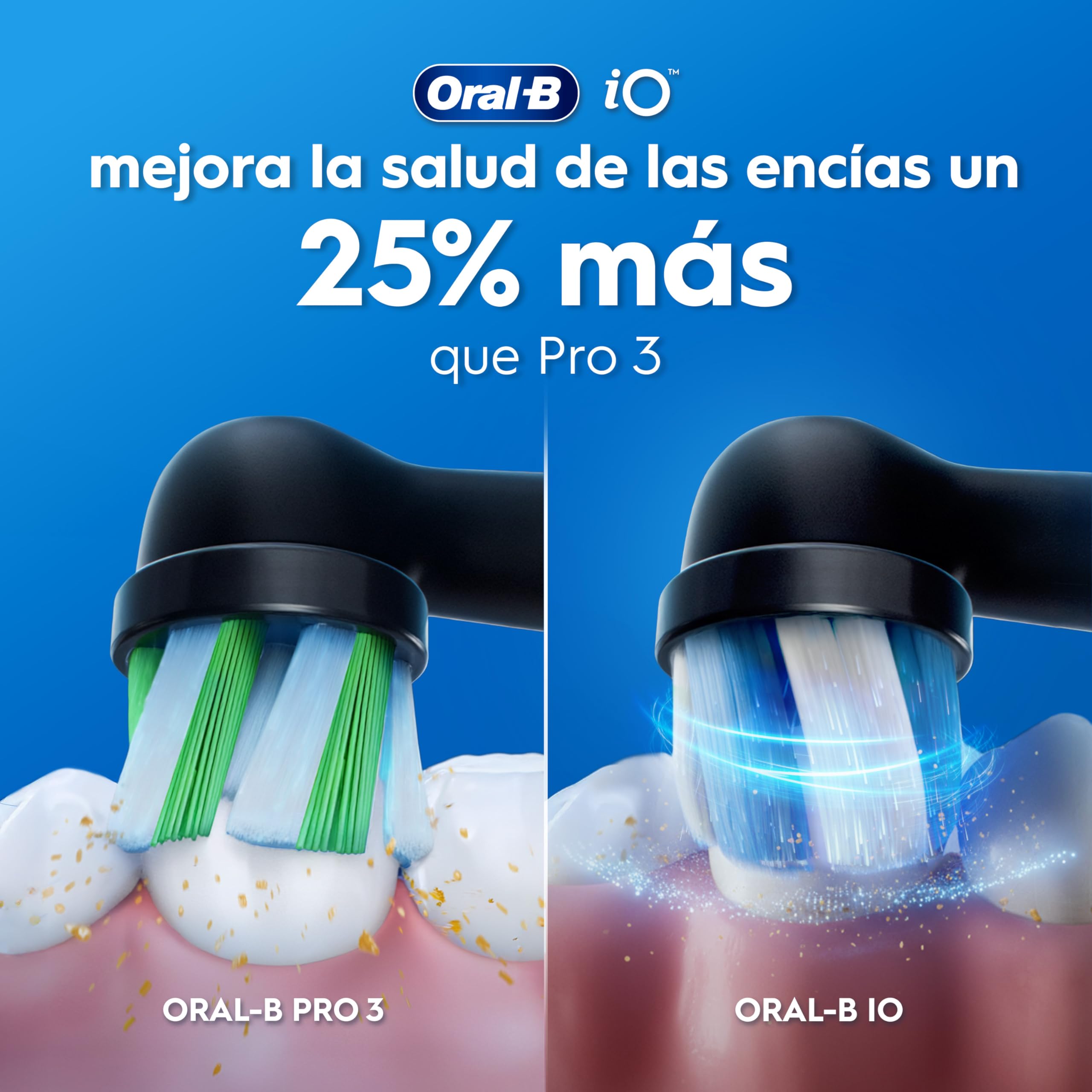 Oral-B iO 2 Cepillos de Dientes Eléctricos, Negro Y Rosa, Pack de 2, 2 Cabezales - 1 Estuche de Viaje, 1 Portarrecambios, 3 Modos de Cepillado, Sensor de Presión y Temporizador