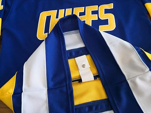 Miniatura 5 de Phoneutrix Hanson Brothers Charlestown Chiefs 16 Jack 17 Steve 18 Jeff Slap Shot Movie Hockey Jersey Azul