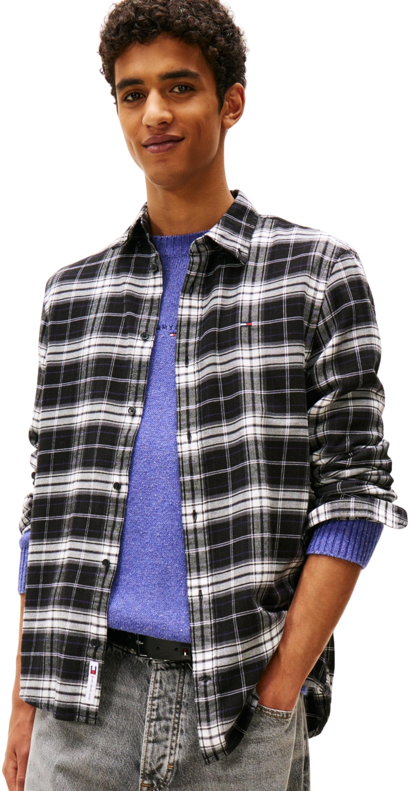 Tommy Jeans Herren TJM Reg Flannel Check Shirt EXT Dm0dm22024 L/S Shirt (1er Pack)