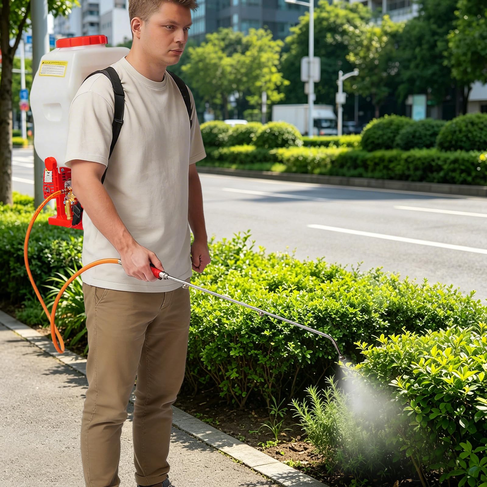 Pulverizador trasero de gasolina de 20 L con motor de 25,4 cc de 2 tiempos, potente pulverizador de motor y herbicida, pulverizador versátil para agricultura y horticultura