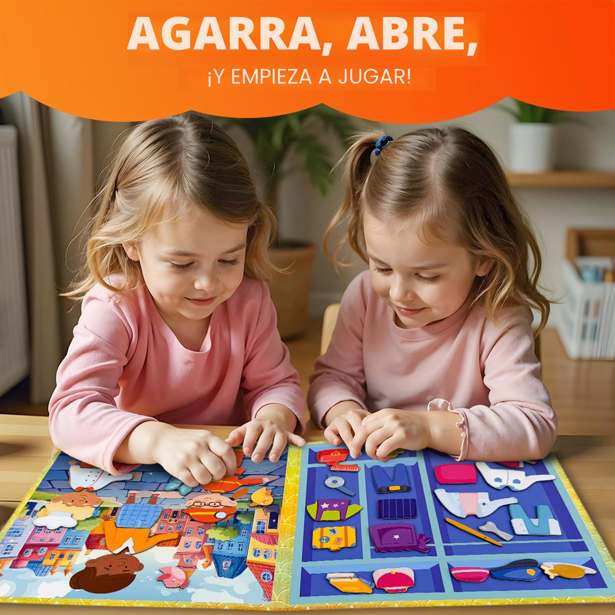 QUOKKA Vestir Muñecas Magnetico para Niños 2 3 Años – Juegos de Viaje Niñas 3 4 Años – 35 Piezas Puzzle Magnético para Avión y Coche – Muñecas Recortables Profesiones – Regalos para Niñas de 2 a 5