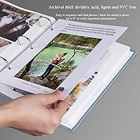Vista 5 de Álbum de fotos 4x6 para 200 fotos o 5x7 para 100 fotos, álbumes de fotos con encuadernación de 3 anillas, cubierta de lino, libro de fotos sin ácido
