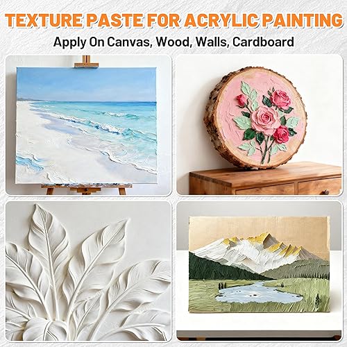 Miniatura 6 de Endhokn Pasta de modelado gruesa de 30 onzas  20.3 fl oz, pasta profesional de textura artística de alta densidad para pintura acrílica, para