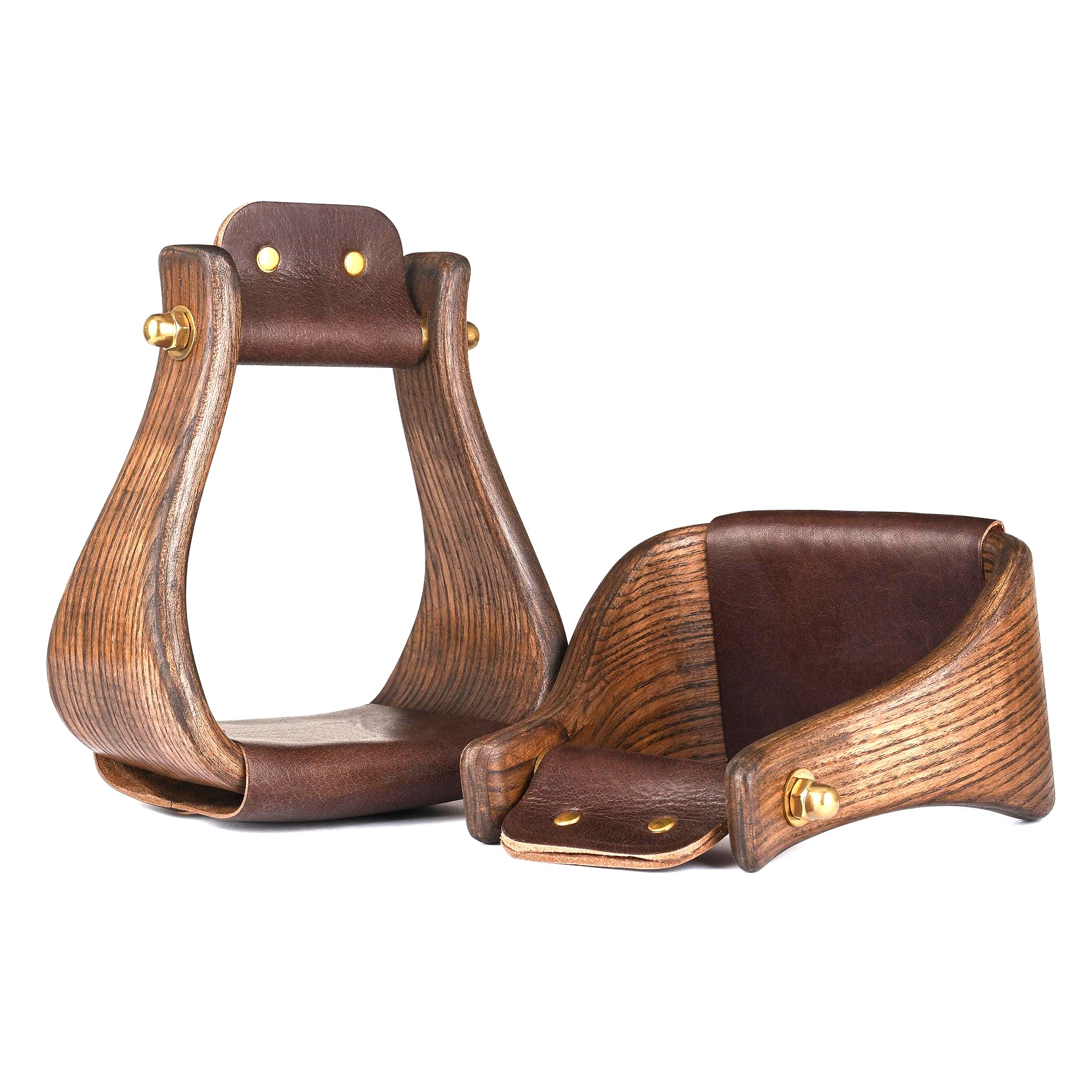 Juego de estribos anchos de madera para caballo occidental, juego de 2 estribos de madera WST-023