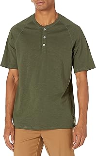 Amazon Essentials Men's Regular-Fit Short-Sleeve Slub Henley T-Shirt